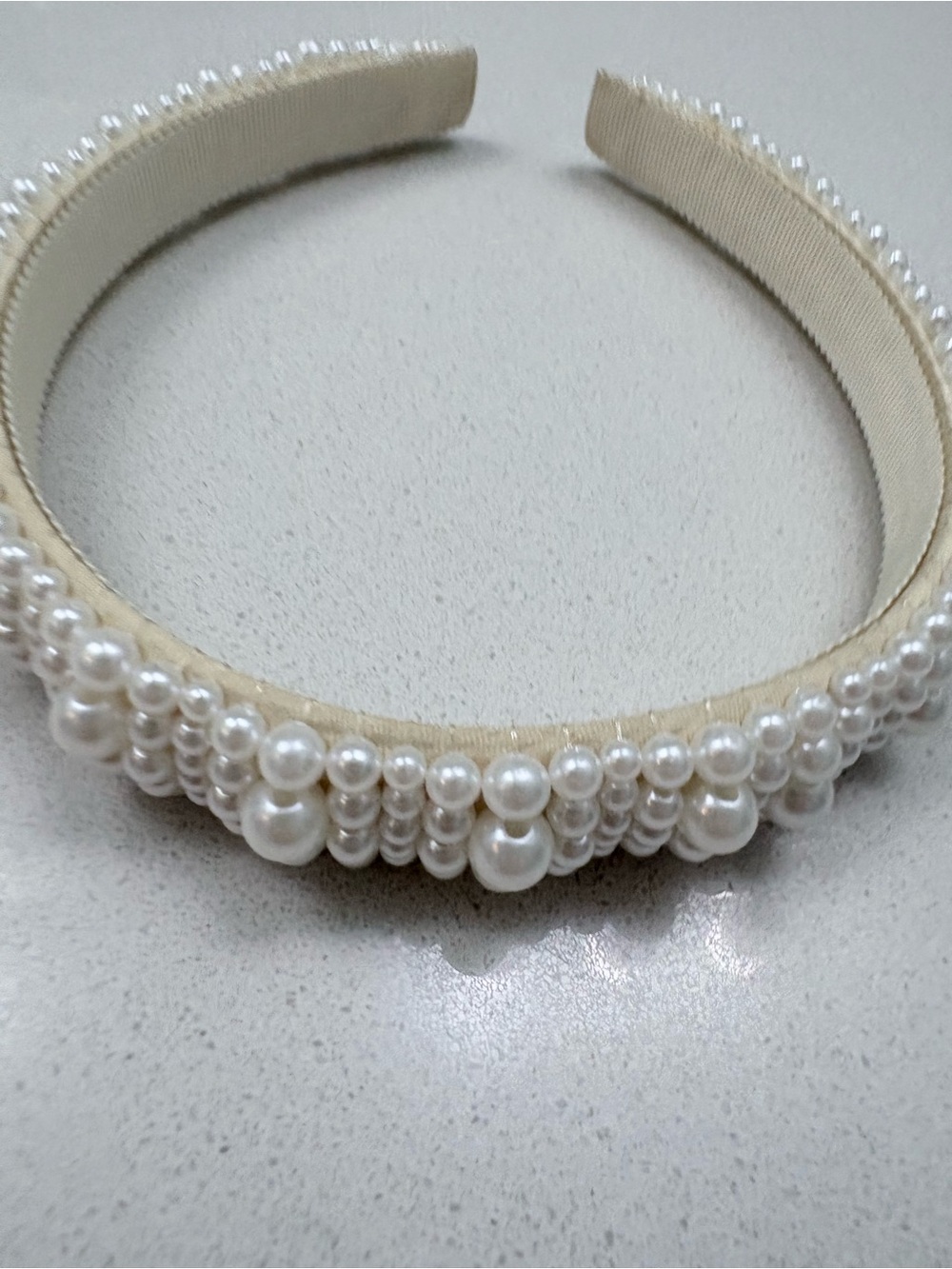 Pearl Beaded Ivory Headband - Women's Accessory